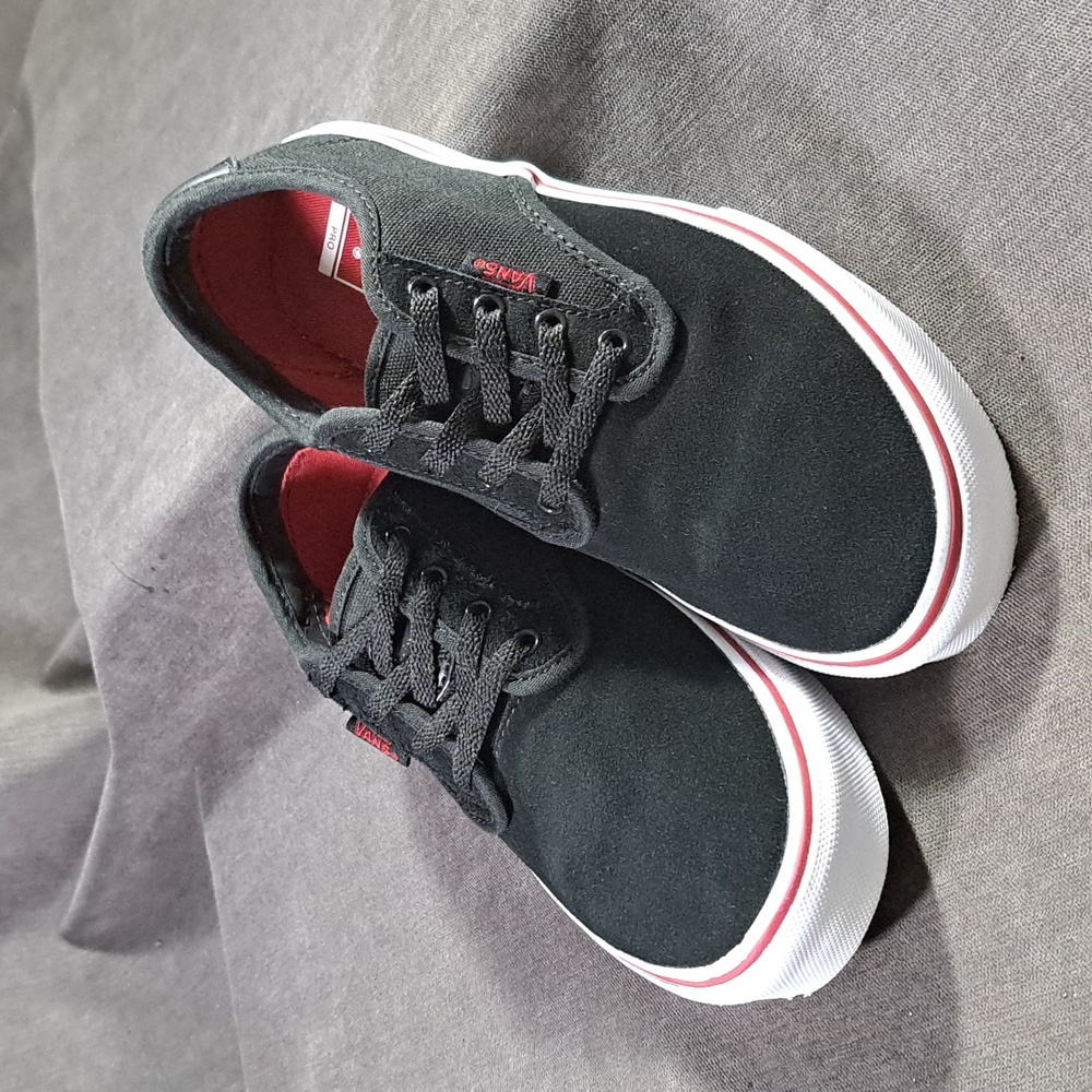 Vans Chima Ferguson Sydney Pro Black Suede Canvas Leather Sneakers VG US J4 W5.5